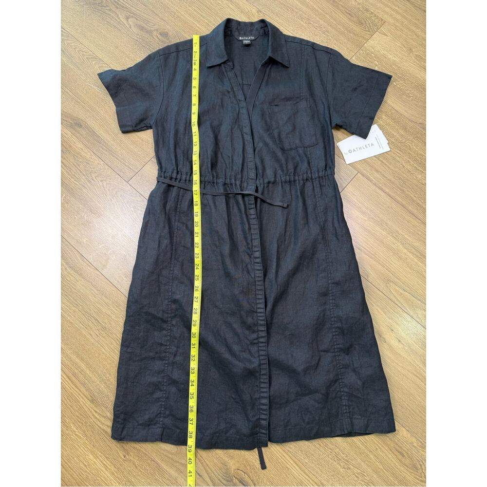 NWT Athleta Playa Linen Wrap V-Neck Dress with Pockets Summer Black Size 2 - Picture 12 of 12